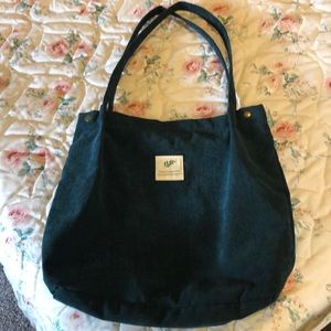Corduroy tote : deep green
